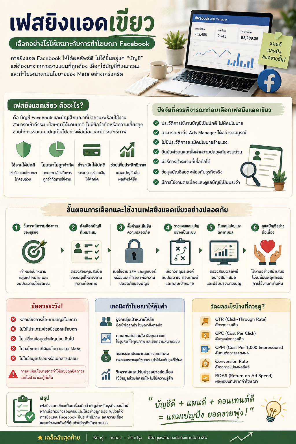 เฟสยิงแอดเขียว เลือกอย่างไรให้เหมาะกับการทำโฆษณา Facebook