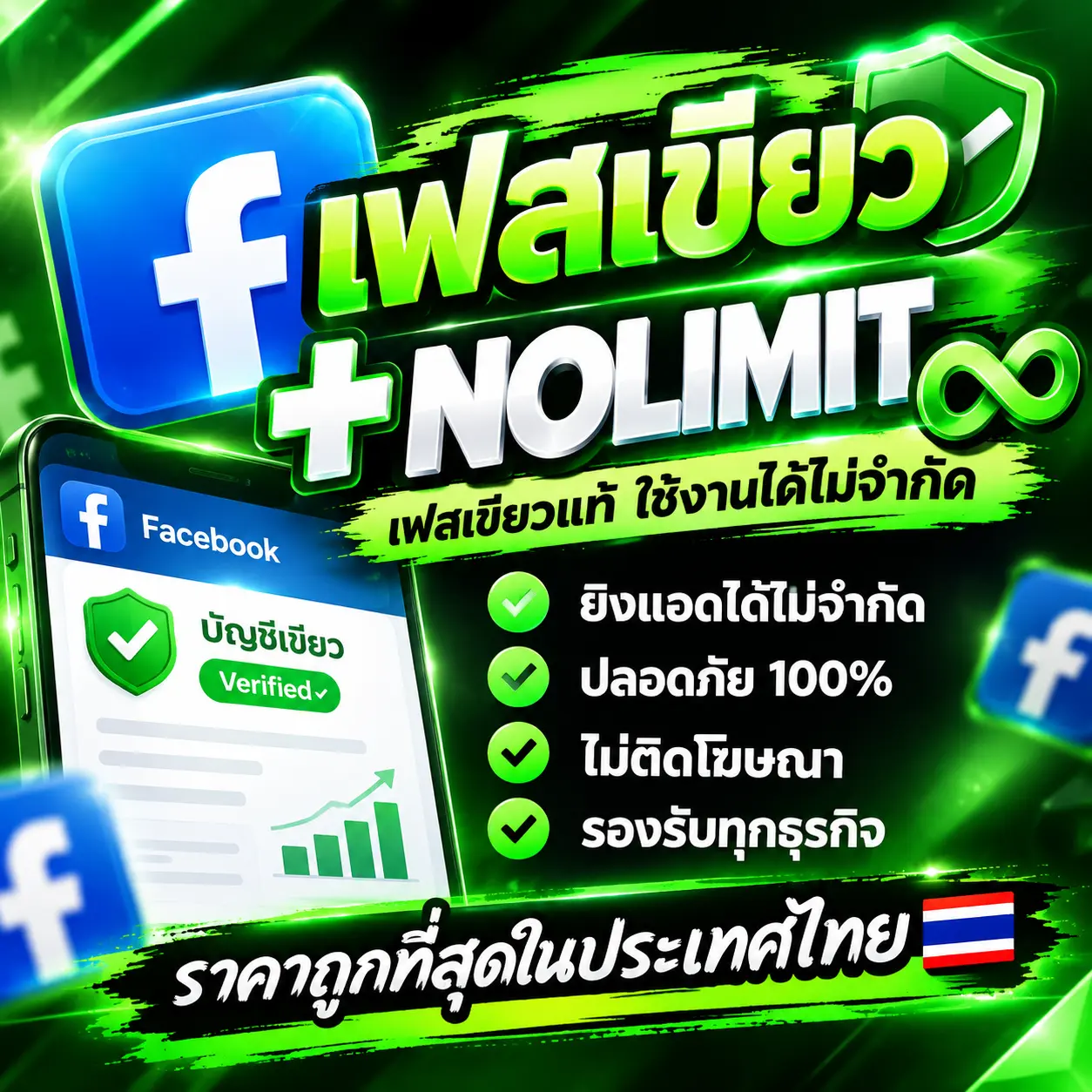 ซื้อ เฟสเขียว+ โนลิมิต - YINGADS